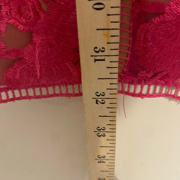 Lulus Mini Dress Hot Pink Lace Floral Bodycon Party Size Large Romantic - Picture 4 of 11